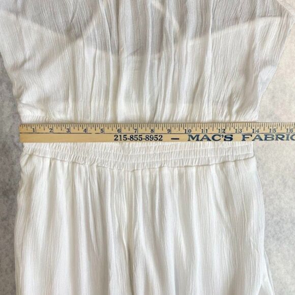 prAna Womens Swim Cover Up Size M White Wide Leg Jumpsuit Gauze Beach Swimwear - Picture 12 of 15